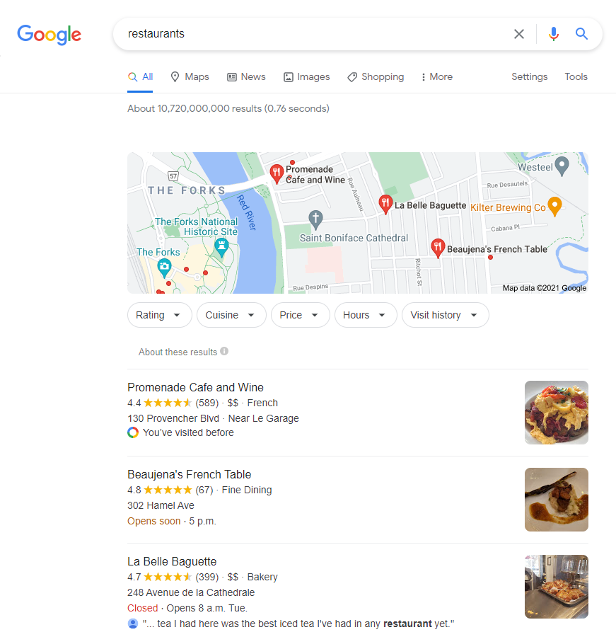 google maps rankings